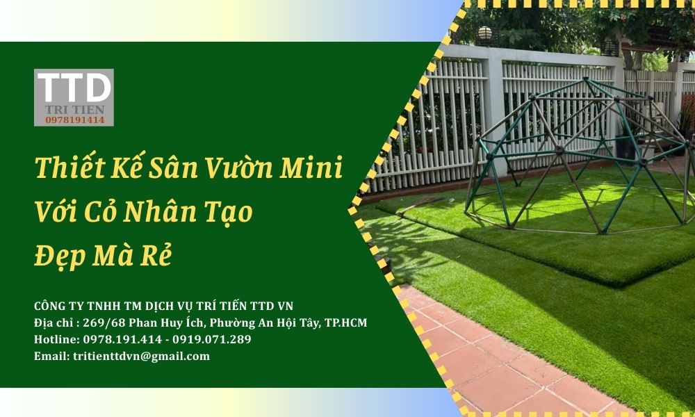 Thiết Kế Sân Vườn Mini Với Cỏ Nhân Tạo – Đẹp Mà Rẻ